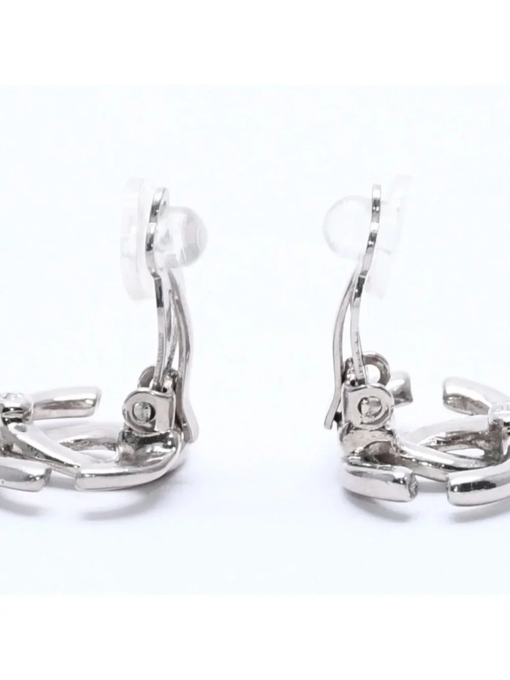 Chanel Earrings CC Logo 01 Silver Metal